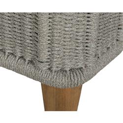 Beeston Coastal White Cushion Natural Teak Woven Outdoor Lounge Chair|