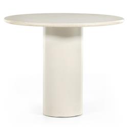 Inno Industrial White Marble Top Brown Faux Leather Iron Frame Dining Collection|