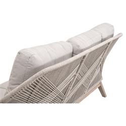 Lorry Coastal Beach Taupe Woven Rope Grey Teak Wood Outdoor Sofa - 79"W|
