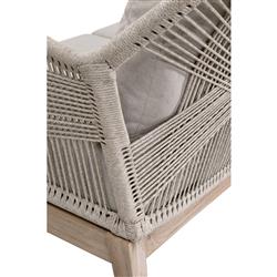 Lorry Coastal Beach Taupe Woven Rope Grey Teak Wood Outdoor Sofa - 79"W|