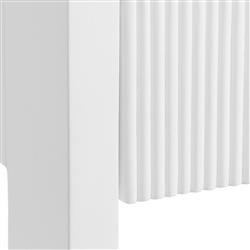 Worlds Away Davie Modern Matte White Oak Brass Metal Open Back Etagere|