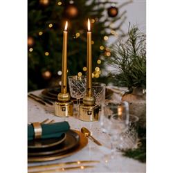 Baobab Collection Les Exclusives Regency Gold Glass Candlesticks - Set of 2|