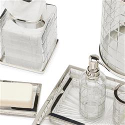 Pigeon and Poodle Argos Modern Textured Glass Nickel Accent Soap Pump|