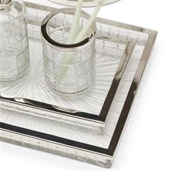 Pigeon and Poodle Argos Modern Textured Glass Nickel Accent Brush Holder|