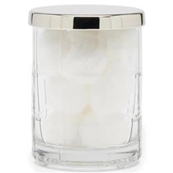 Pigeon and Poodle Argos Textured Glass Nickel Accent Bath Canister - Small|