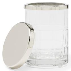 Pigeon and Poodle Argos Textured Glass Nickel Accent Bath Canister - Small|