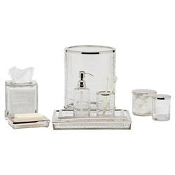 Pigeon and Poodle Argos Textured Glass Nickel Accent Bath Canister - Small|