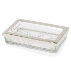 Pigeon and Poodle Argos Modern Textured Glass Nickel Accent Soap Dish|