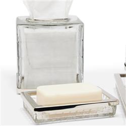 Pigeon and Poodle Argos Modern Textured Glass Nickel Accent Soap Dish|