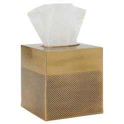 Pigeon and Poodle Hagen Modern Antique Brass Stainless Steel Tissue Box|