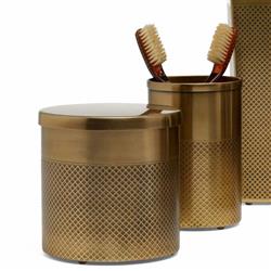 Pigeon and Poodle Hagen Modern Antique Brass Stainless Steel Bath Canister|