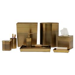 Pigeon and Poodle Hagen Modern Antique Brass Stainless Steel Brush Holder|