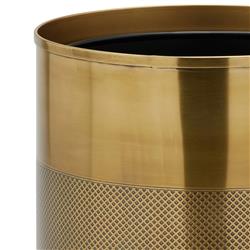 Pigeon and Poodle Hagen Antique Brass Stainless Steel Round Waste Basket|