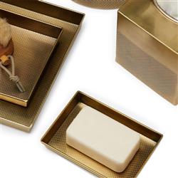 Pigeon and Poodle Hagen Modern Antique Brass Stainless Steel Soap Dish|