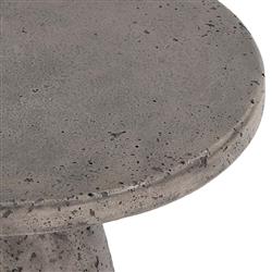 Eduard Industrial Loft Dark Grey Concrete Round Outdoor Drink Side Table|