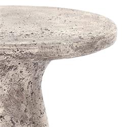 Eduard Industrial Loft Light Grey Concrete Round Outdoor Drink Side Table|