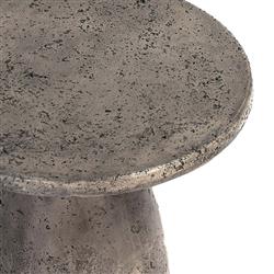 Eduard Industrial Loft Dark Grey Concrete Round Pedestal Outdoor Side Table|