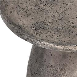 Eduard Industrial Loft Dark Grey Concrete Round Pedestal Outdoor Side Table|