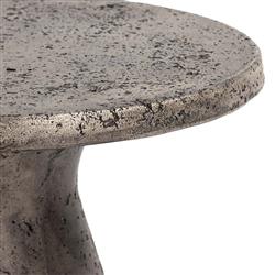 Eduard Industrial Loft Dark Grey Concrete Round Pedestal Outdoor Side Table|