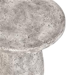 Eduard Industrial Loft Light Grey Concrete Round Pedestal Outdoor Side Table|