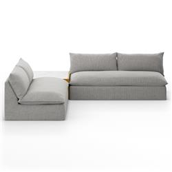 Cee Grey Upholstered 2 Piece Outdoor Sectional with Coffee Table - 117"Wx117"D|
