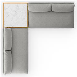 Cee Grey Upholstered 2 Piece Outdoor Sectional with Coffee Table - 117"Wx117"D|