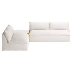 Cee Cream Upholstered 2 Piece Outdoor Sectional with Coffee Table - 117"Wx117"D|