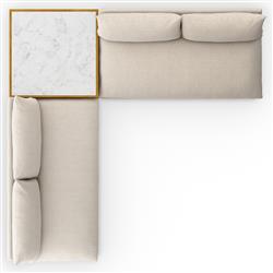 Cee Beige Upholstered 2 Piece Outdoor Sectional with Coffee Table - 117"Wx117"D|