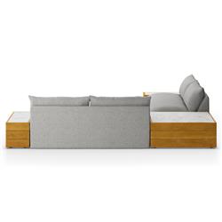 Cee Grey Upholstered Outdoor Sectional with End and Coffee Table - 127"Wx127"D|