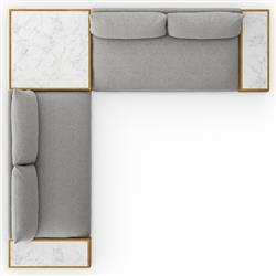 Cee Grey Upholstered Outdoor Sectional with End and Coffee Table - 127"Wx127"D|