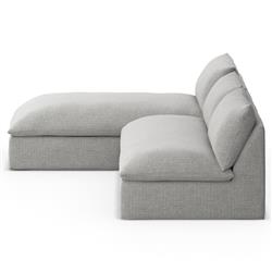 Cee Modern Classic Grey Upholstered 2 Piece Outdoor Sectional - 111"Wx72"D|