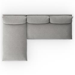 Cee Modern Classic Grey Upholstered 2 Piece Outdoor Sectional - 111"Wx72"D|