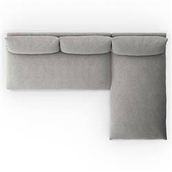 Cee Modern Classic Grey Upholstered 2 Piece Outdoor Sectional - 111"Wx72"D|