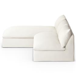 Cee Modern Classic Cream Upholstered 2 Piece Outdoor Sectional - 111"Wx72"D|