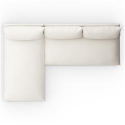 Cee Modern Classic Cream Upholstered 2 Piece Outdoor Sectional - 111"Wx72"D|