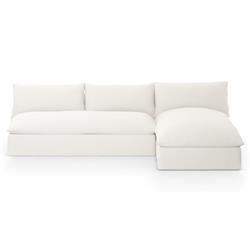 Cee Modern Classic Cream Upholstered 2 Piece Outdoor Sectional - 111"Wx72"D|