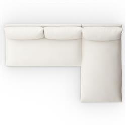 Cee Modern Classic Cream Upholstered 2 Piece Outdoor Sectional - 111"Wx72"D|