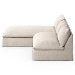Cee Modern Classic Beige Upholstered 2 Piece Outdoor Sectional - 111"Wx72"D|
