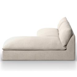 Cee Modern Classic Beige Upholstered 2 Piece Outdoor Sectional - 111"Wx72"D|