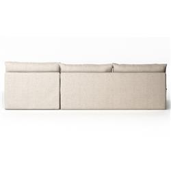 Cee Modern Classic Beige Upholstered 2 Piece Outdoor Sectional - 111"Wx72"D|