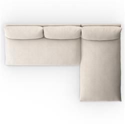 Cee Modern Classic Beige Upholstered 2 Piece Outdoor Sectional - 111"Wx72"D|