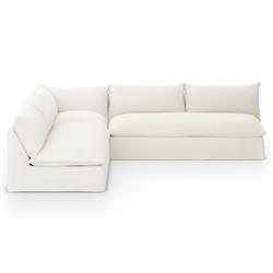 Cee Modern Classic Cream Upholstered 3 Piece Outdoor Sectional - 114"Wx114"D|