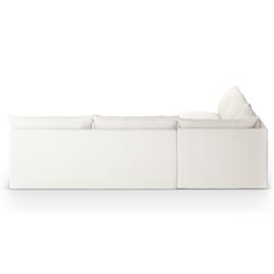 Cee Modern Classic Cream Upholstered 3 Piece Outdoor Sectional - 114"Wx114"D|