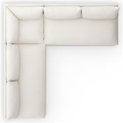 Cee Modern Classic Cream Upholstered 3 Piece Outdoor Sectional - 114"Wx114"D|