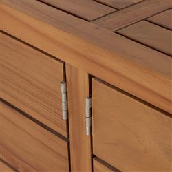 Yulla Rustic Lodge Natural Solid Teak Wood 4 Door Outdoor Sideboard|