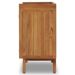 Yulla Rustic Lodge Natural Solid Teak Wood 4 Door Outdoor Sideboard|