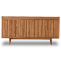 Yulla Rustic Lodge Natural Solid Teak Wood 4 Door Outdoor Sideboard|