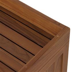 Yulla Rustic Lodge Natural Solid Teak Wood 4 Door Outdoor Sideboard|