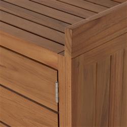 Yulla Rustic Lodge Natural Solid Teak Wood 4 Door Outdoor Sideboard|