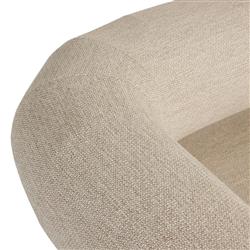 Carlo Mid Century Beige Upholstered Natural Teak Outdoor Chaise - LAF|